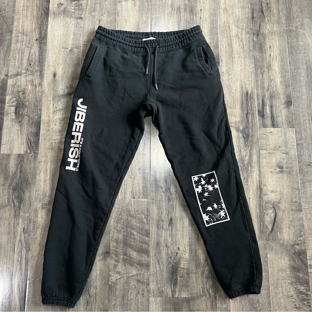 Jiberish Black Graphic Jogger Sweatpants
